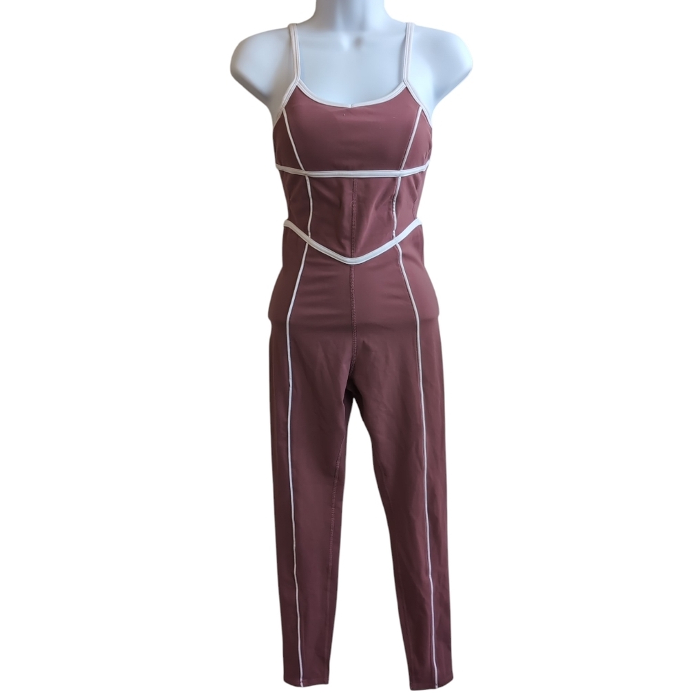 Altard State Revival Mauve Athletic Jumpsuit Contrast Stitching Size Extra Small